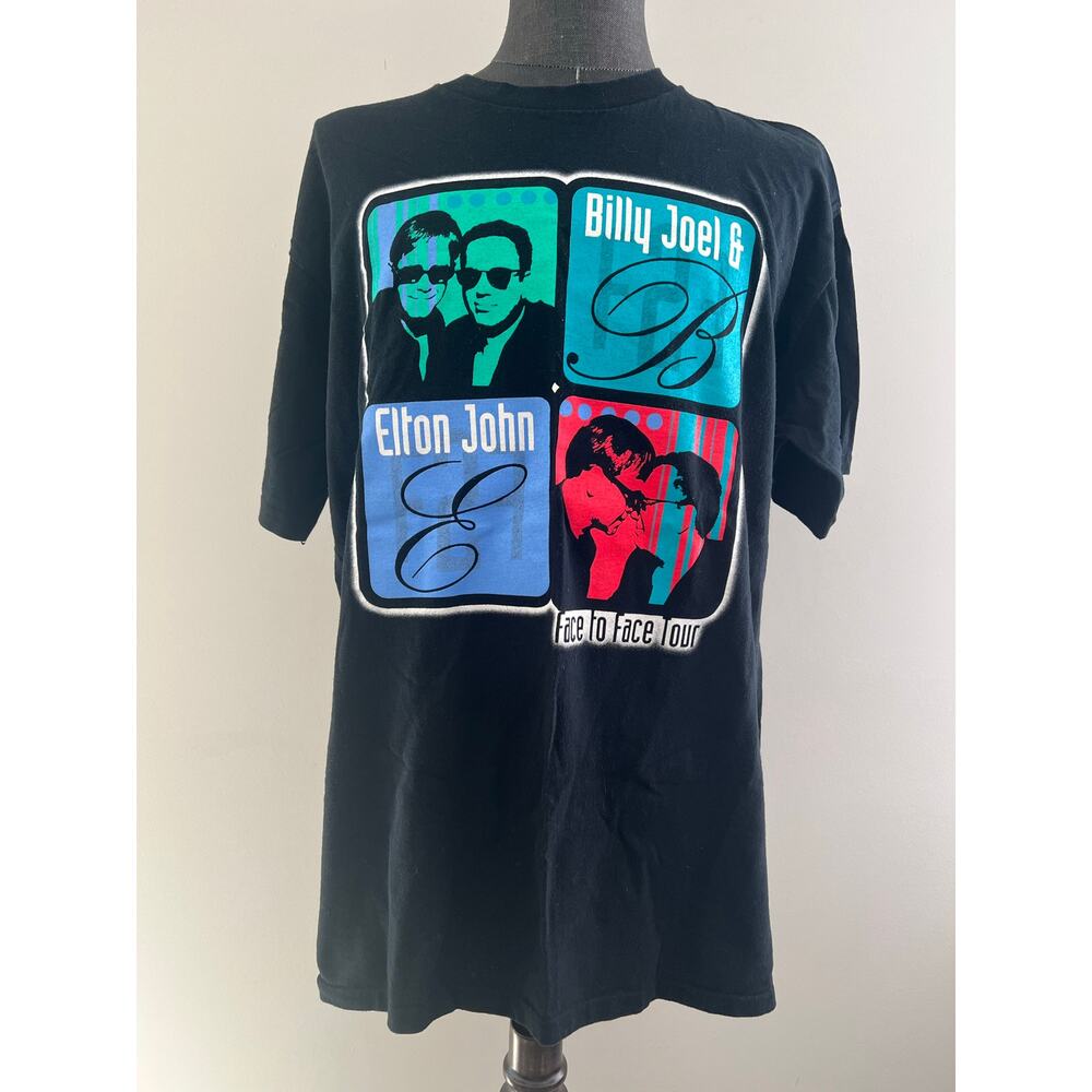 Vintage Single Stitch T-shirt Billy Joel Elton John Face to Face Tour 2001 JL
